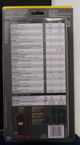 Klein Tools CL710 600A AC/DC Auto-Ranging Digital Clamp Meter BRAND NEW - Picture 2 of 2
