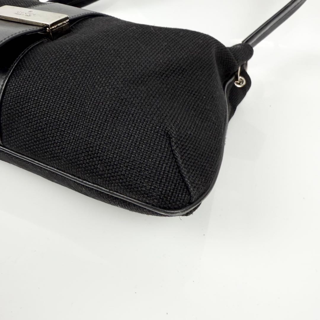 GUCCI Canvas Leather Shoulder Bag Black Authentic thumbnail 11