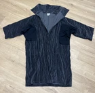 Ivan Grundahl Women's Wrap Strap Velvet Jacket Gray Wool Blend size 40 Oversized