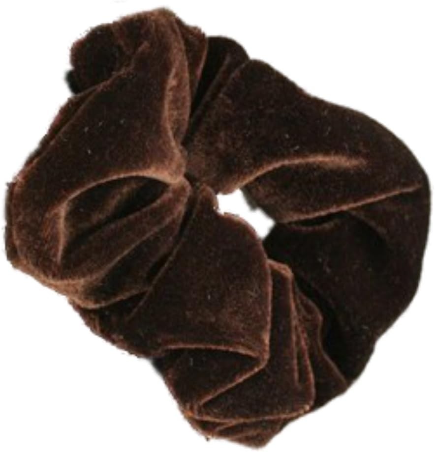 Brown Velvet Feel Medium Sized Hair Scrunchie Bobble Elastic Hair Band
