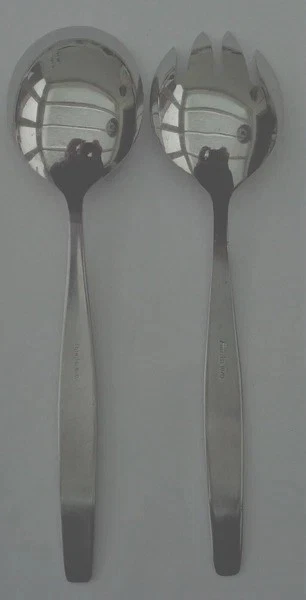 Amefa 18/0 Amsterdam Salatlöffel Und Gabel Salatbesteck 21cm Salatgabel - Bild 2 von 3