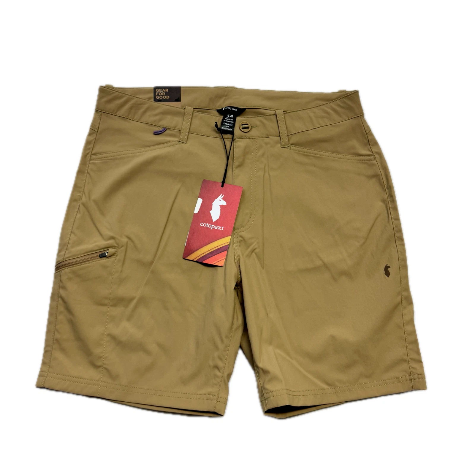 Cotopaxi Men’s Recycled Nylon Tech Short Khaki Brown 34 $80 Outdoor Hiking NWT