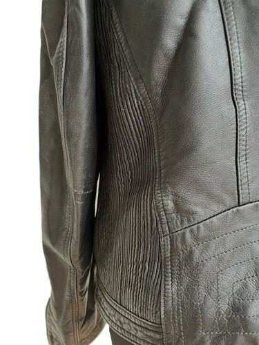 MILESTONE | KLASSISCHE LEDERJACKE | BIKER STYLE | EU 42 | GETRAGEN | SCHWARZ - Bild 6 von 14