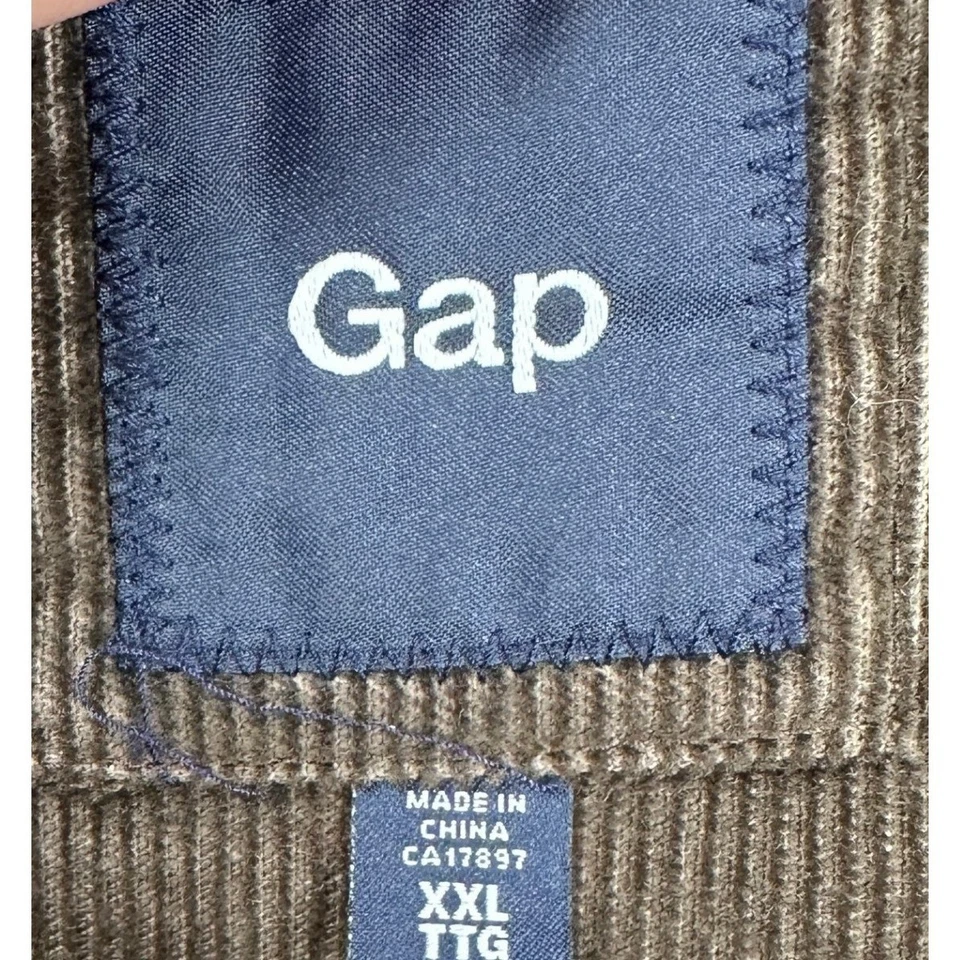 Abrigo Deportivo Gap Blazer Pana Para Hombre 2XL Marrón Manga Larga 3 Botones Bolsillos con Solapa Foto 4 de 4