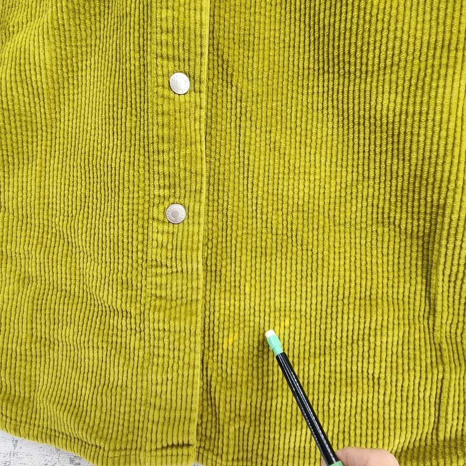 Courderoy Verde Vintage Algodón Abotonado Manga Larga Años 60 70 Talla Grande L Foto 4 de 4