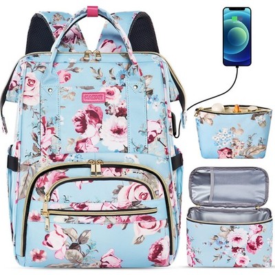 Lunch Backpack 15.6 Inch Laptop Backpack for Women with USB Port Nurse Gift T...