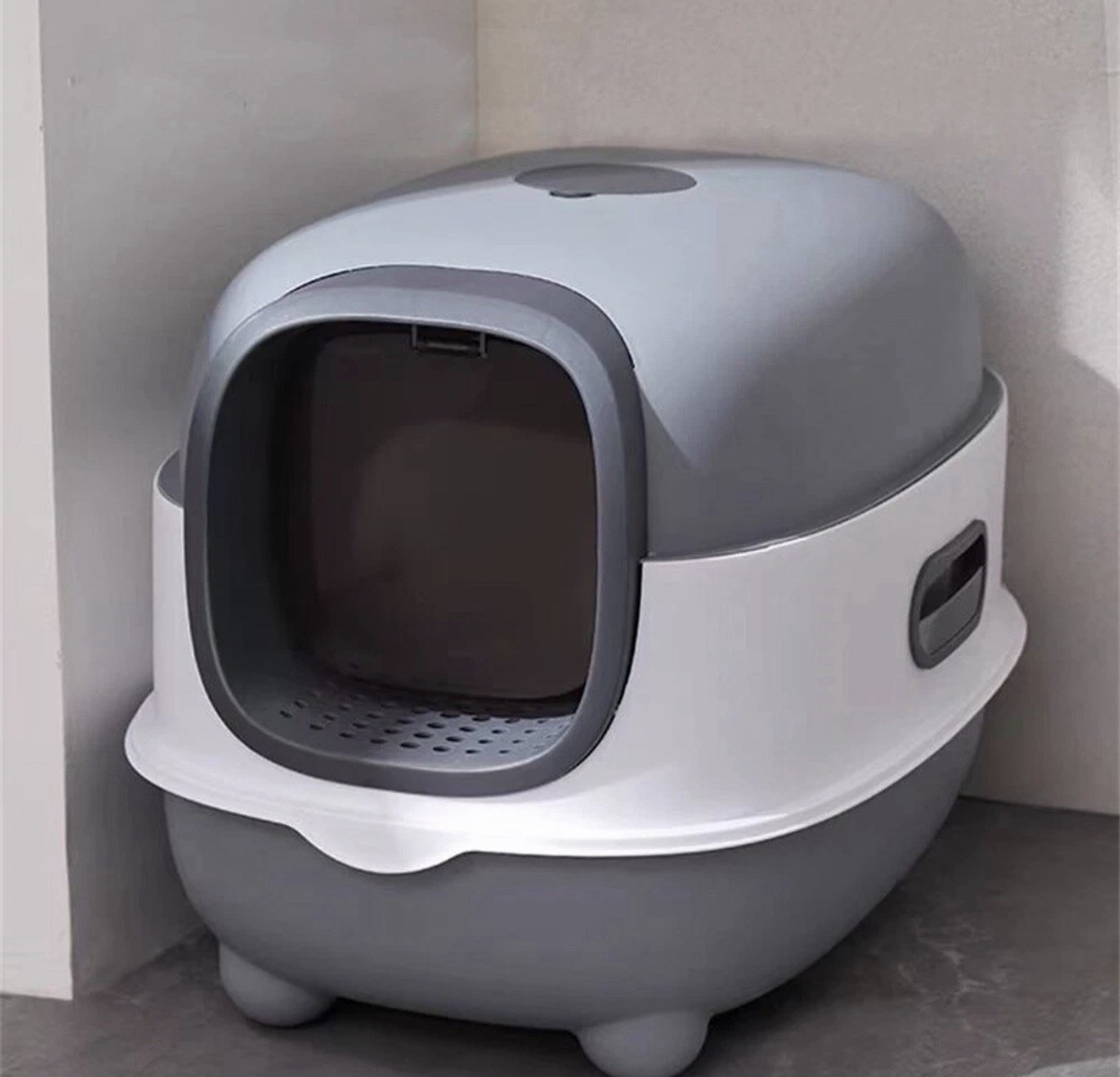 With Scoop, Gray/white, 56cm X 38cm X 34cm