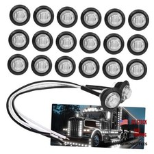 Pack of 20 3/4 Inch Mount LED Clearance Bullet Marker lights, Side LED White
