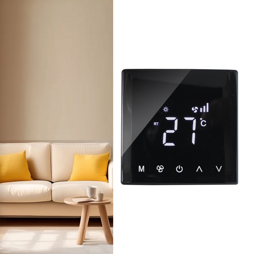 Smart Thermostat Home Climate Control Curved Screen Design For Home Use