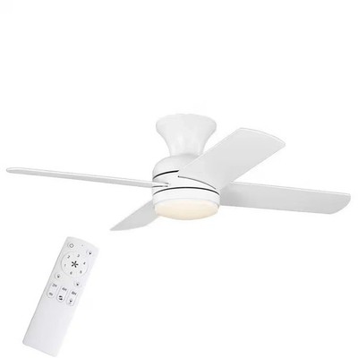 Hampton Bay Cardiff 42 in. Matte White Flush Mount Standard Indoor Ceiling Fan