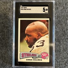 1975 Topps #328 Ernie Holmes Rookie SGC 5 EX Pittsburgh Steelers Steel curtain