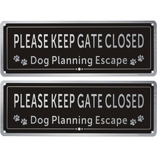 2 Pack Please Close The Gate Signs Durable Aluminium Easy Read Indoor Outdoor
