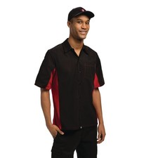 Chef Works Unisex Contrast Shirt Black and Red M - A952-M
