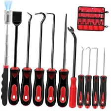 11 Pcs Hook and Pick Set Mechanic, Automotive Pick Tool for Car Oil Seal/O Red