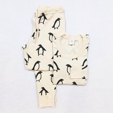 Hanna Andersson Pajamas Size S Organic Cotton Butter Yellow Penguin Sustainable