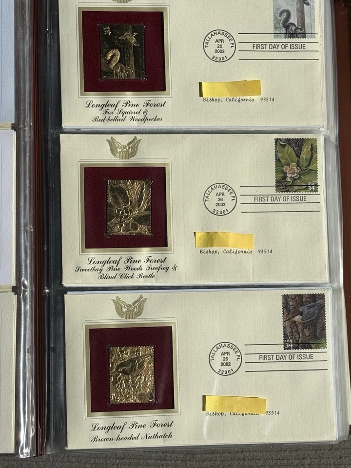 Réplicas douradas (ouro 22k) dos Estados Unidos 62 selos de ouro 2002-03 capa de primeiro dia - Imagem 4 de 4