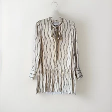 Alexis Mini Dress, Chain Print, Long Sleeve XS Drop Waist Designer