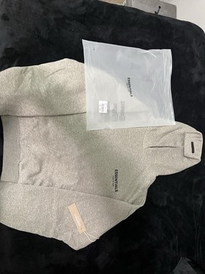 Essentials Fear of God Men's L Gray Pullover Fleece Hoodie Logo