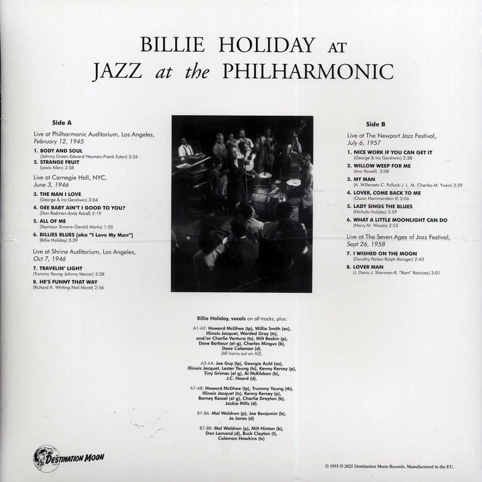 Billie Holiday At Jazz at the Philharmonic *SEALED Numbered Clear Vinyl LP /500 - Image 2 of 2