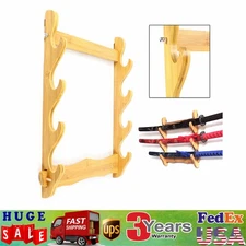 4 Wall Mount Wooden Gun Rack Natural Wood Finish Gun Storage Shelf Holder