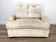 ARMCHAIR Beige Oversized 1.5 Seater Removable Cushions Wooden Feet FREE DELIVERY