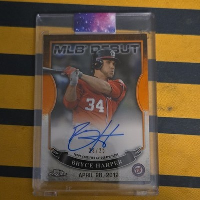 Topps 2016 Chrome Bryce Harper MLB Debut Autographs Auto /25 #MLBA-BH Nats