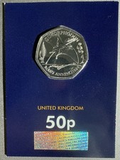Dimorphodon Dinosaur 50p Fifty Pence Uncirculated Coin In Checker Card 2021