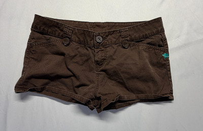 Lost Shorts Womens 13 Brown Twill Stretch Embroidered Logo Outdoor Casual Wear