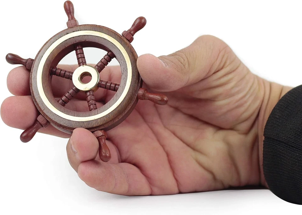 Nagina International 4" Pequeño Palo de Rosa 4L x 4W, Madera Natural - Anillo de Latón Foto 4 de 4