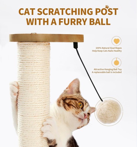 Tiragraffi Interattivo per Gatti con 4 Palline in Movimento - Soluzione Sicura ed Elegante per Artigli - Foto 6 di 9