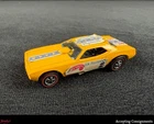 Vintage 1970 Original Hot Wheels Redline Mongoose vs. Snake Funny Car Yellow