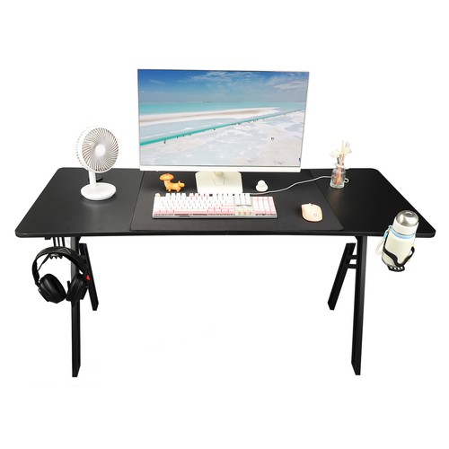 Computer Desk Non Slip Gaming Table 1.4m With Big Mouse Pad Water Cup Holder FI - Afbeelding 24 van 24