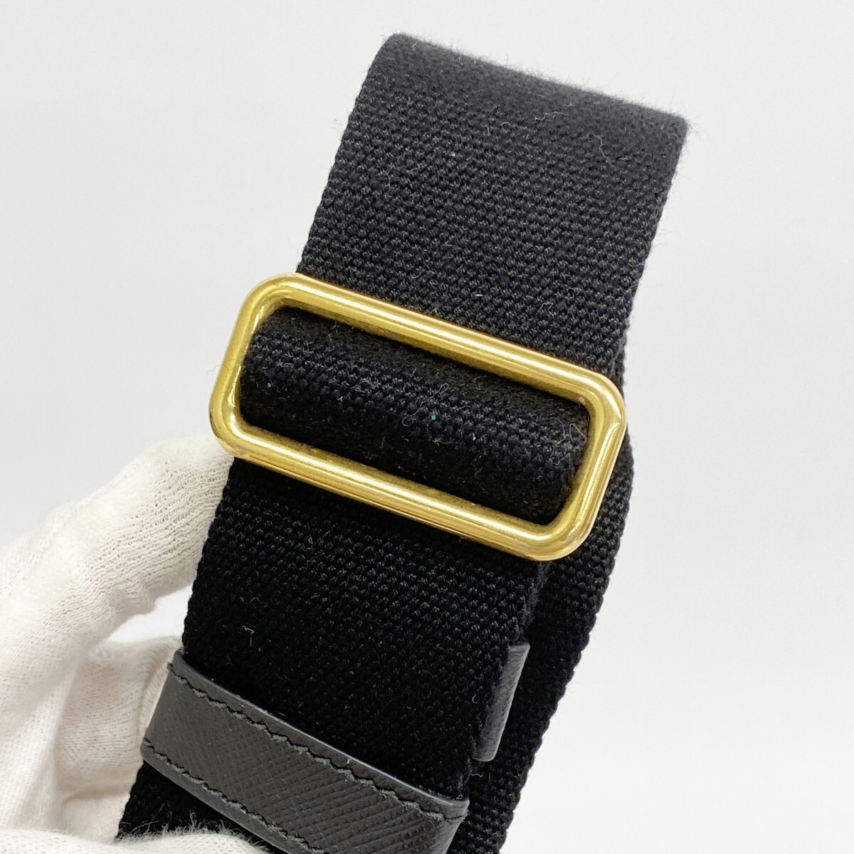 Prada Tote Bag Canapa Canvas Black Gold Hardware 2way Bag Used Ladies from japan thumbnail 10