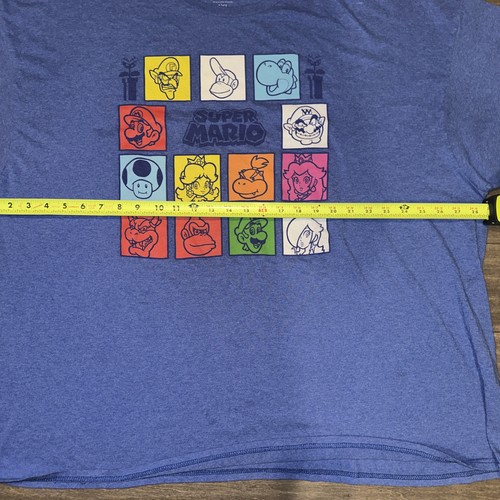 Super Mario Bros Blue T-shirt. Adult 4XL. 50/50 Blend Browser Jr Big Tall - Picture 2 of 4
