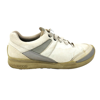Womens 5-5.5 36 Ecco Biom Hybrid White Gray Spikeless Golf Shoes Yak Leather