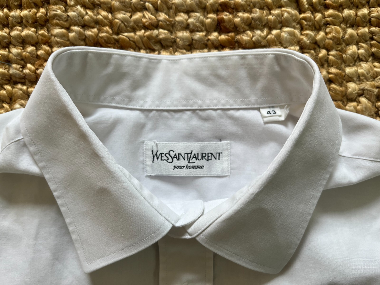 Camicia Yves Saint Laurent Pour Homme taglia 43 (XL) bianca mod dandy