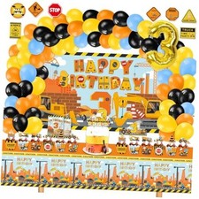 Construction Birthday Party Supplies for 3 Year Old Boy, 139 Pcs Dump Truck