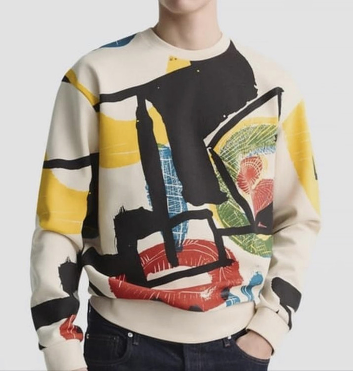 Men's Zara Pablo Picasso Long Sleeve Pullover Multicolore Abstract Print Sz L