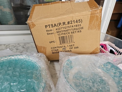 12 Piece Melamine 222 FIFTH Dinnerware Set Bowls. New Dynasty Turquoise - Picture 5 of 5