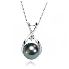 Gifts for Wife Women Anniversary-Tahitian Black Pearl Necklace-Mom Girlfriend