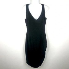 Vintage 90s Versus Gianni Versace Cocktail Dress Size 6 US Black Draped Sheath