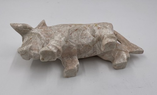 Marble Bull Figurine Hand Carved Statue Art Sculpture Paperweight Decor - Picture 5 of 7