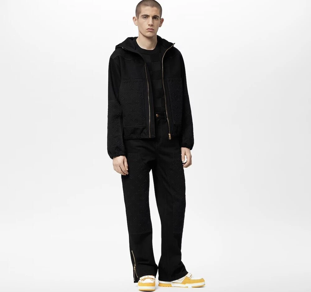 LOUIS VUITTON（LV） Giacca di jeans con cappuccio e dettagli monogramma Louis Vuitton 1AA4OF 128744900