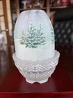 Gorgeus Fenton "Woodland Frost" Fairy Lamp Hand Painted-Frosted Shade Signed
