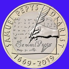 £2 Coin.  2019 SAMUEL PEPYS 350TH ANNIVERSARY TWO POUND COIN BUNC.