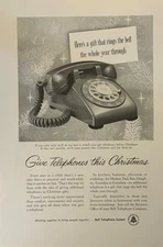 Bell Telephone System 1957 Print Ad Give Telephones This Christmas Ring the Bell