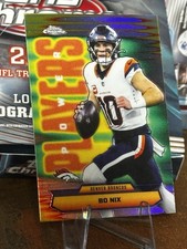 Topps 2025 Chrome Bo Nix Refractor Insert Denver Broncos Football Card