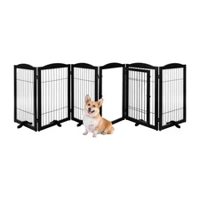 Pet Gate - 6-Panel Indoor Folding Dog Fence for Stairs or Doorways - 133x32-I...