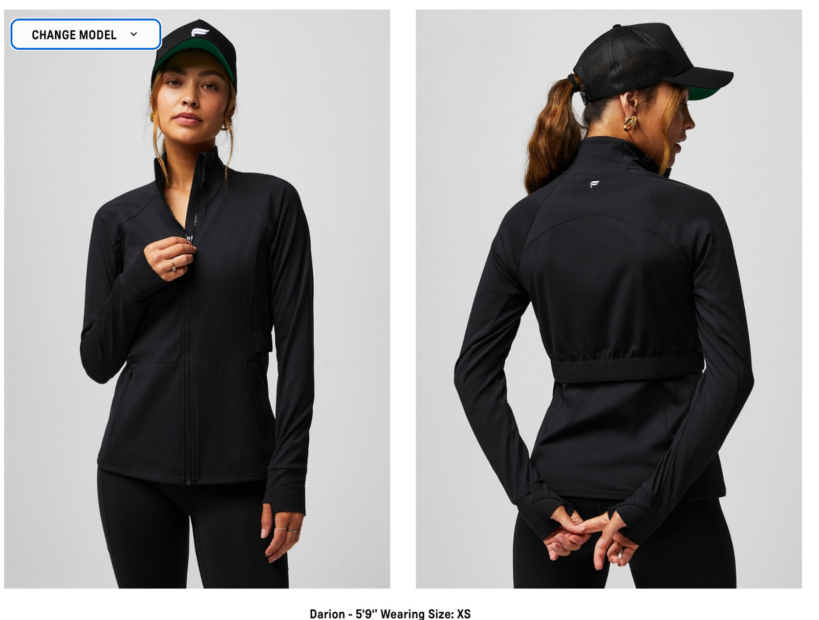 Fabletics - XS Black Zip Up Trinity Performance J… - image 1