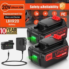 20V MAX Lithium-ion Battery/Charger for Black and Decker 20 Volt LBXR20 8.0Ah